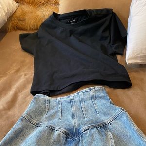 Isabel Marant Black shoulder pad tee